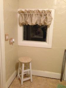 Not these curtains. These curtains I bought at WalMart. For $5.00.