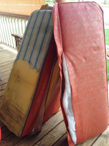 45 years and some moisture can wreck havoc on vinyl and polyurethane foam...