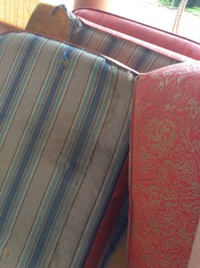 The sad, dilapidated state of Myrtle’s 46 year old upholstery.