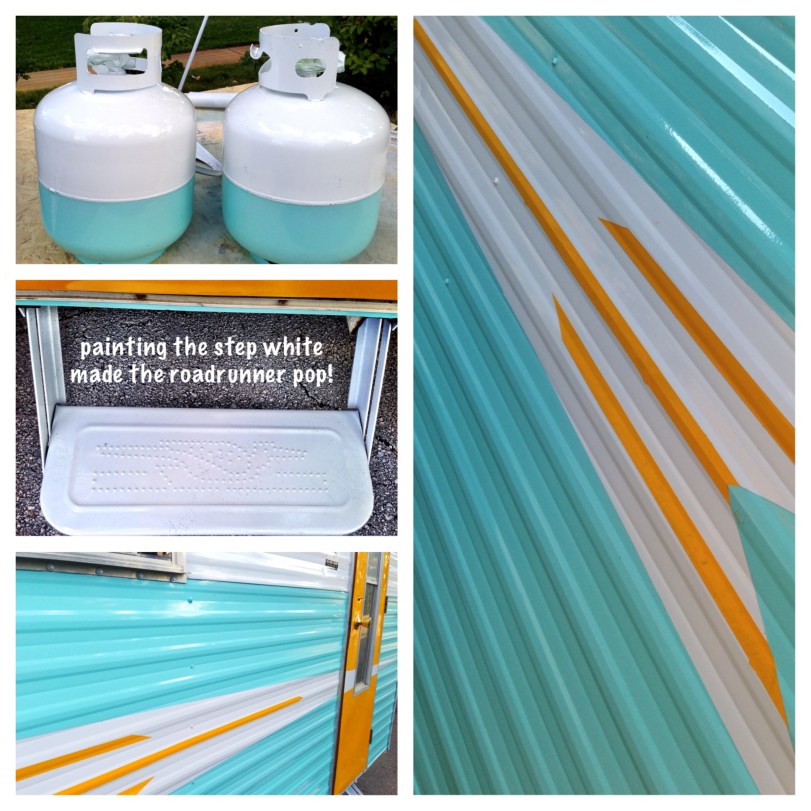 I didn't even realize there was a stylized RoadRunner embossed into the metal step until we painted it white :)